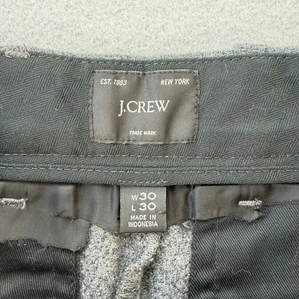 J. Crew Men's 30x30 Gray Classic Creased Trouser Wool Blend Professional Pants